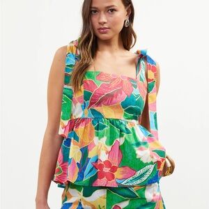 Skies Are Blue Multicolor Floral Tank Top